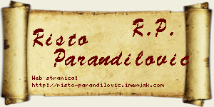 Risto Parandilović vizit kartica